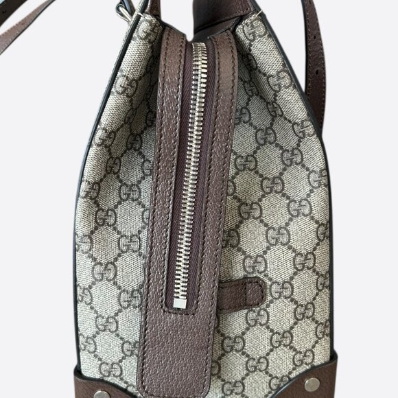 Gucci Beige & Brown GG Monogram Large Tote Bag - Picture 2 of 8